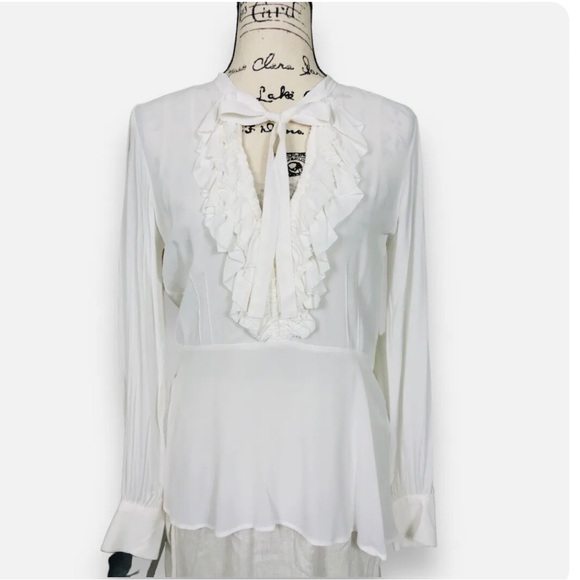 Zara :: White Ruffle Blouse - Picture 1 of 6